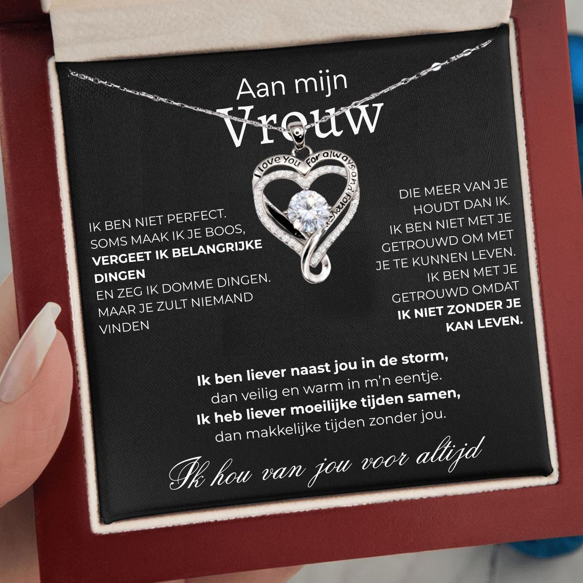 Hart ketting - I love you for always...