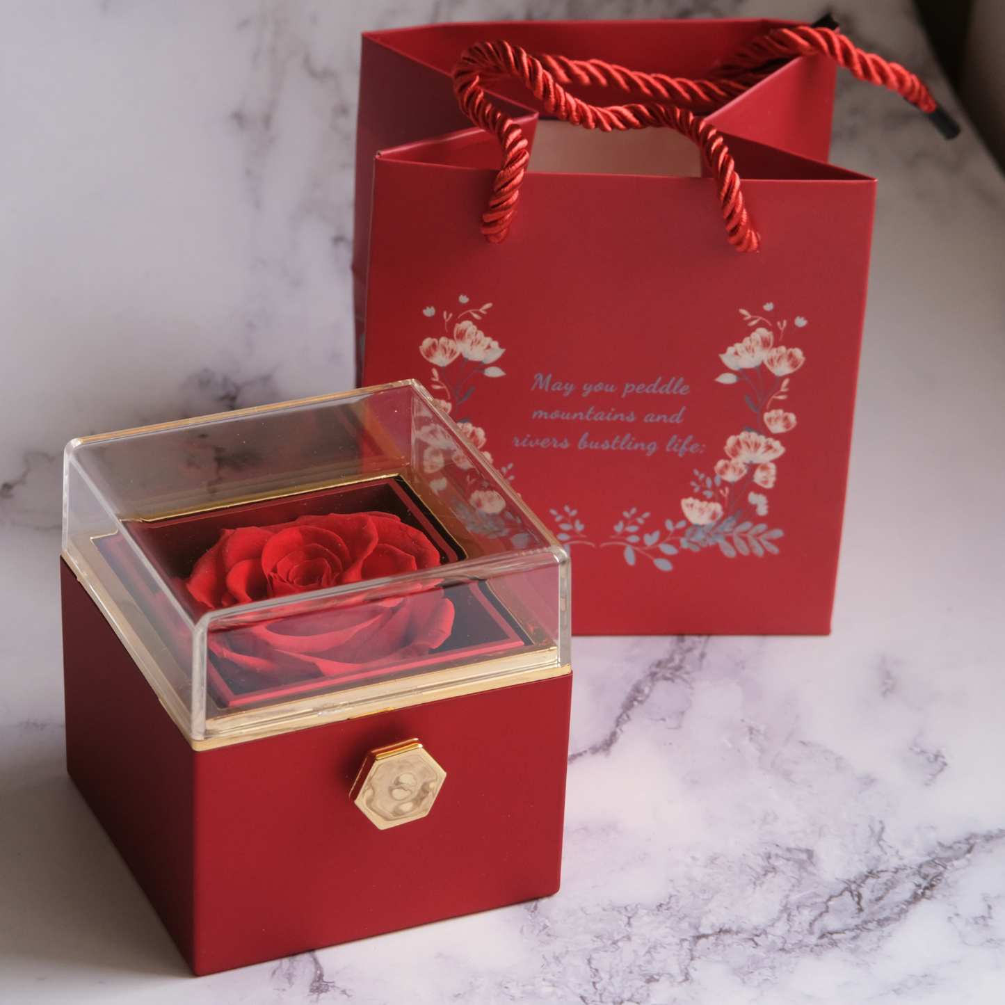 Eeuwige Roos Box - Liefdesknoop Halsketting