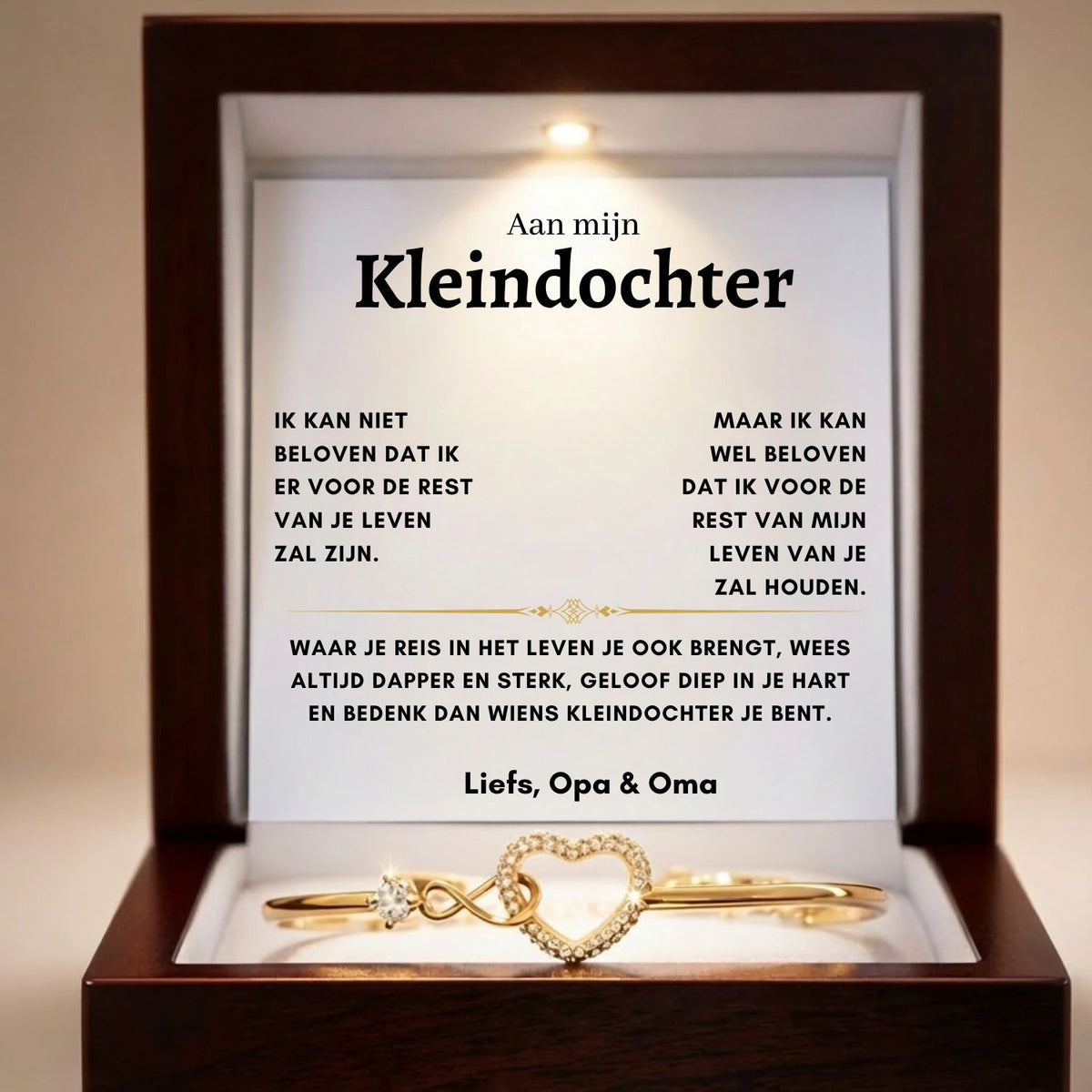 Infinity Armband Met Gravure - Aan mijn Kleindochter