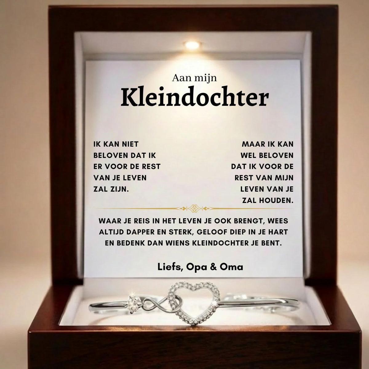 Infinity Armband - Altijd In Mijn Hart - Liefs, Opa & Oma