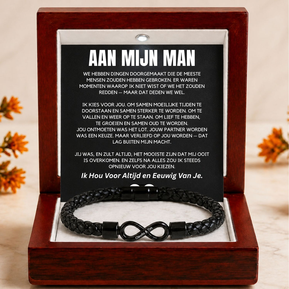 Aan mijn Man - Ik kies voor jou - Dual Name Infinity Armband