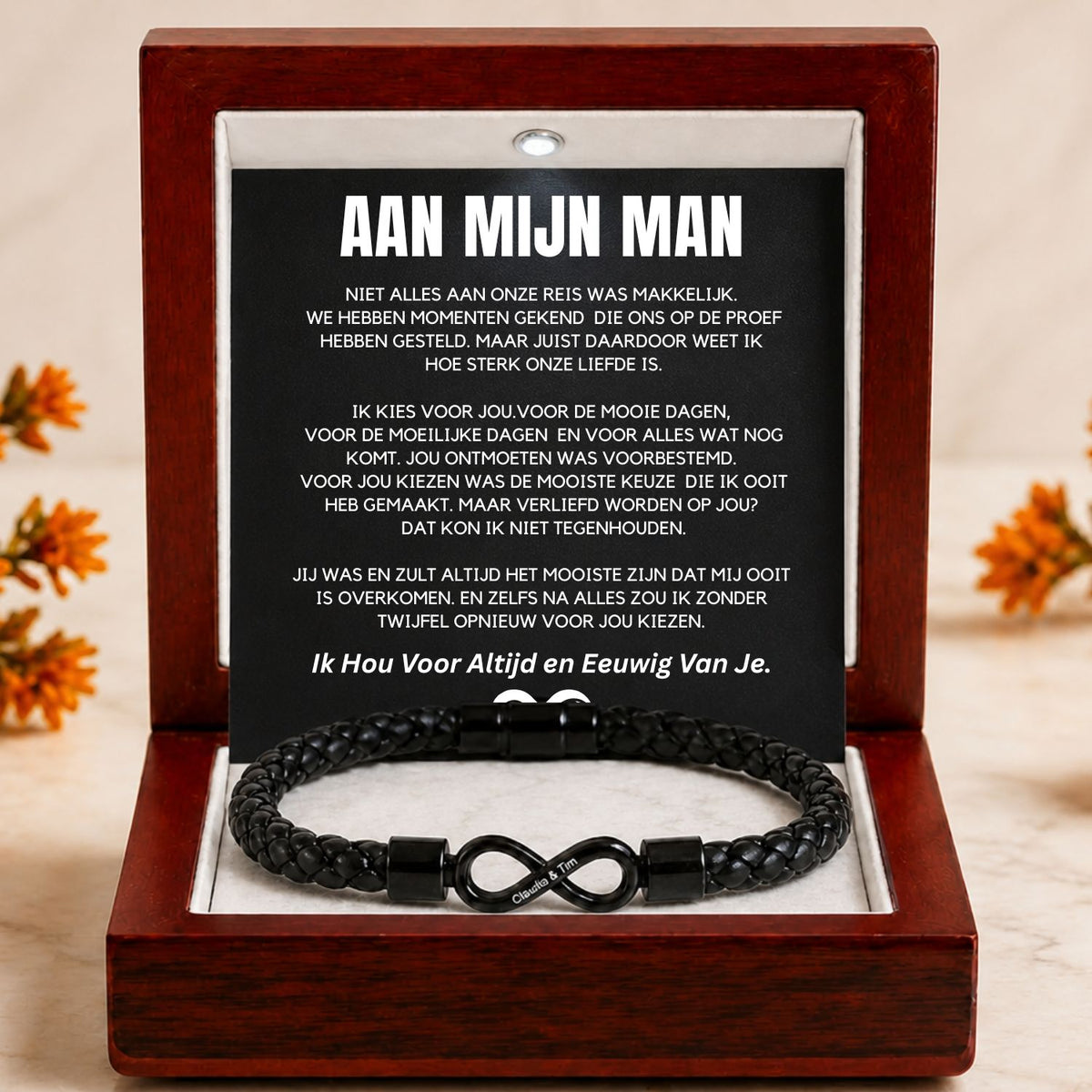 Aan mijn Man - Ik kies voor jou V3 - Dual Name Infinity Armband