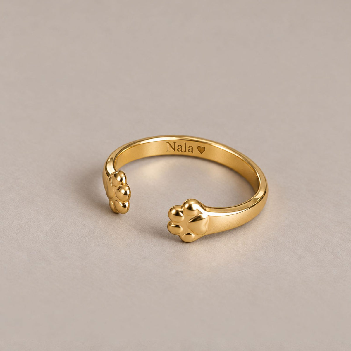 Pootafdruk Ring – Verstelbaar, Edelstaal | Voor Dierenliefhebbers