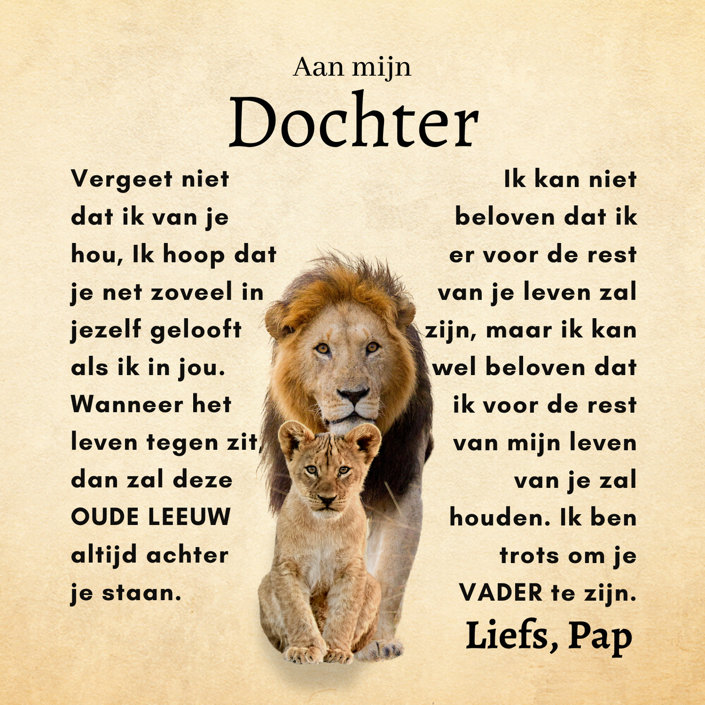 OUDE LEEUW -Aan Mijn Dochter - Eeuwige hoop ketting