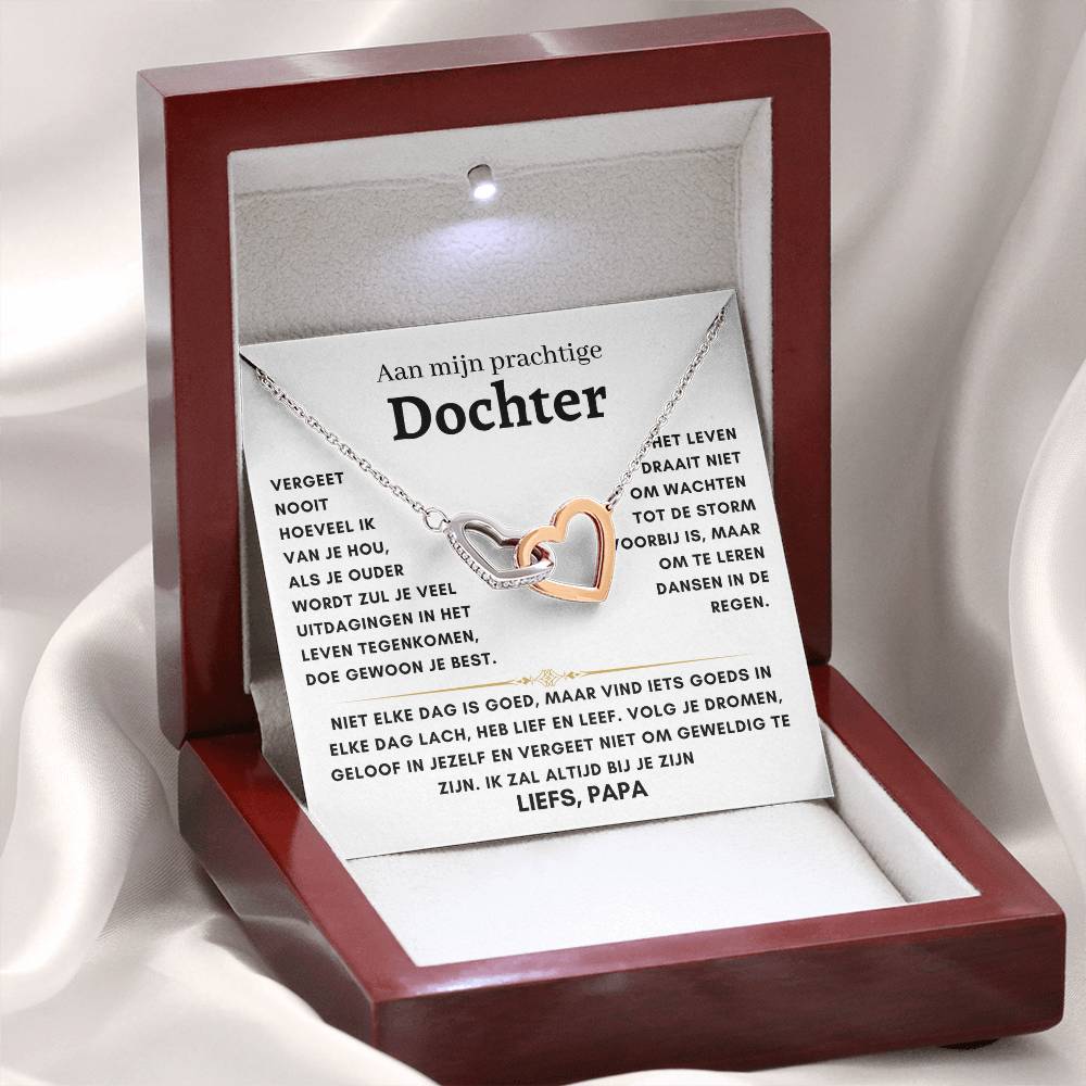 Aan Mijn Prachtige Dochter - Harten ketting - Liefs Papa