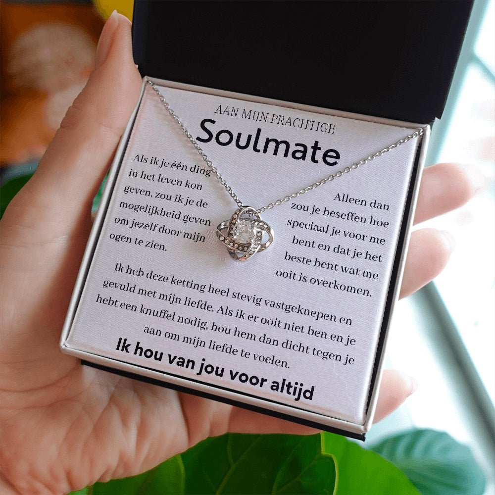 Aan mijn prachtige soulmate - Liefdesknoop Halsketting -