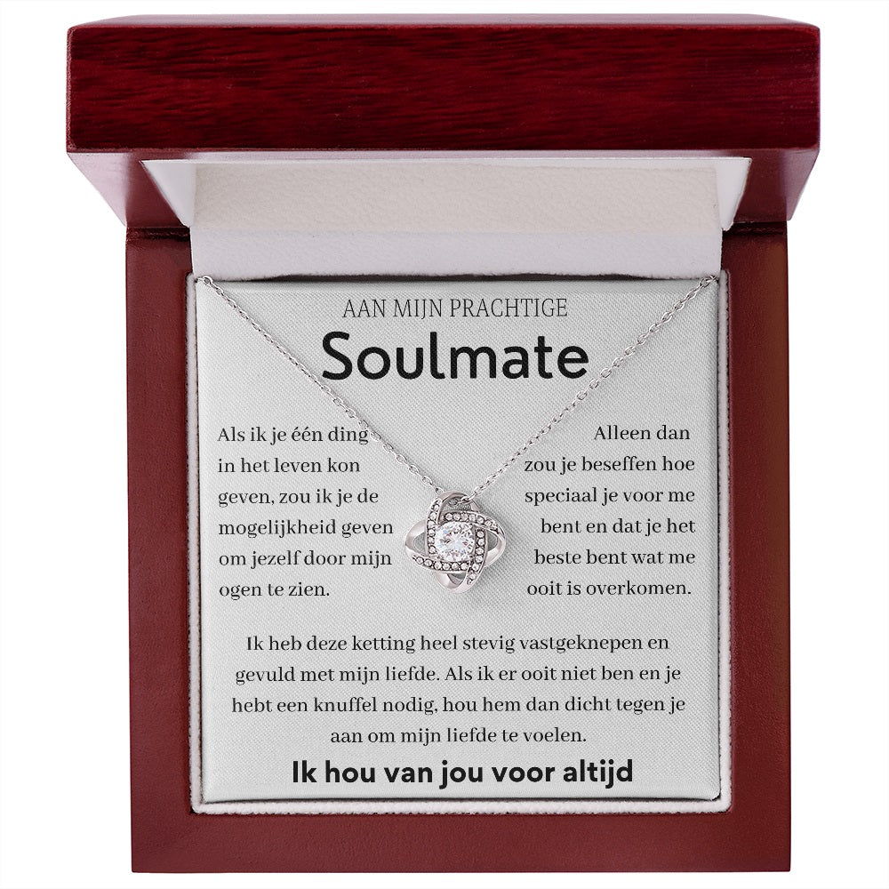 Aan mijn prachtige soulmate - Liefdesknoop Halsketting -