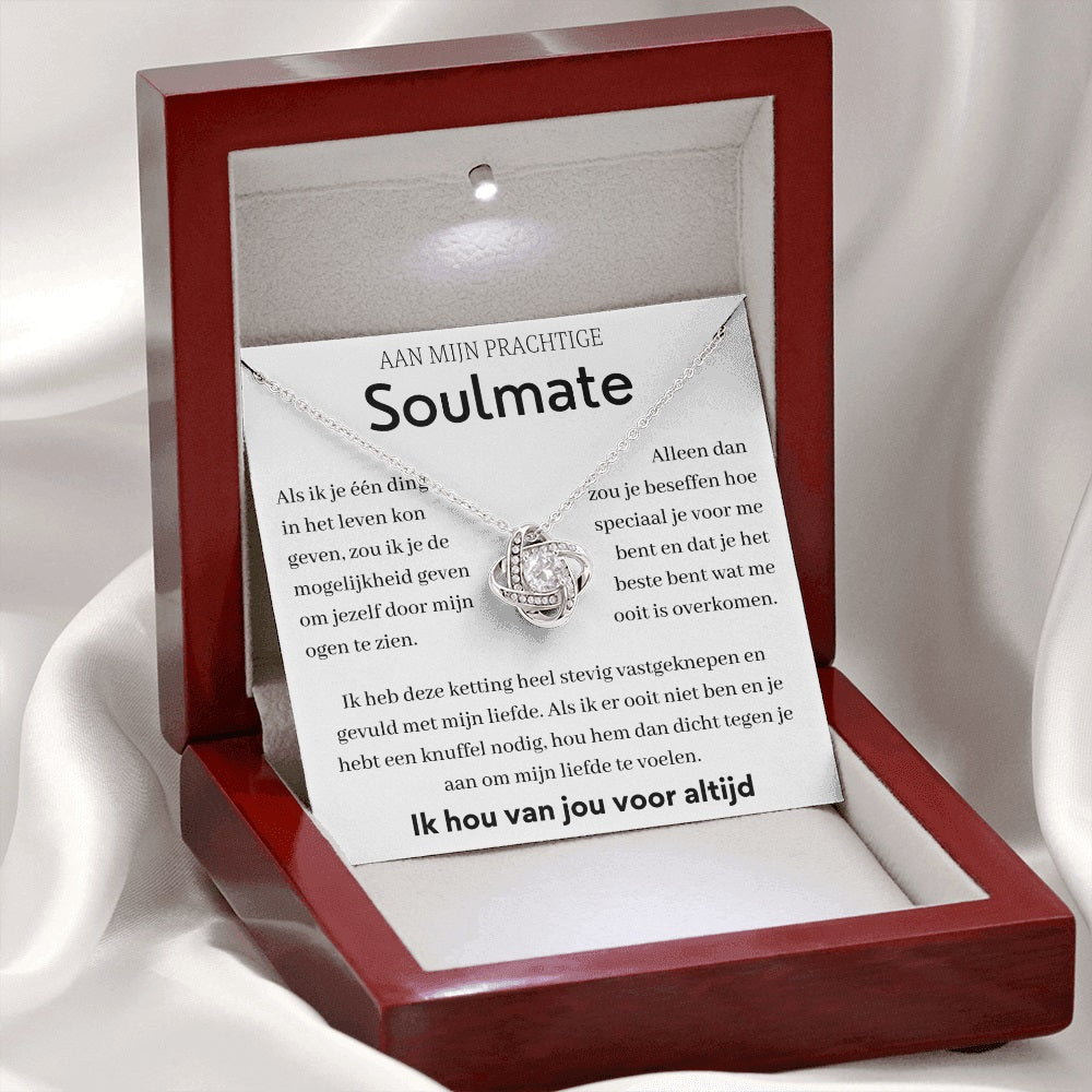 Aan mijn prachtige soulmate - Liefdesknoop Halsketting -