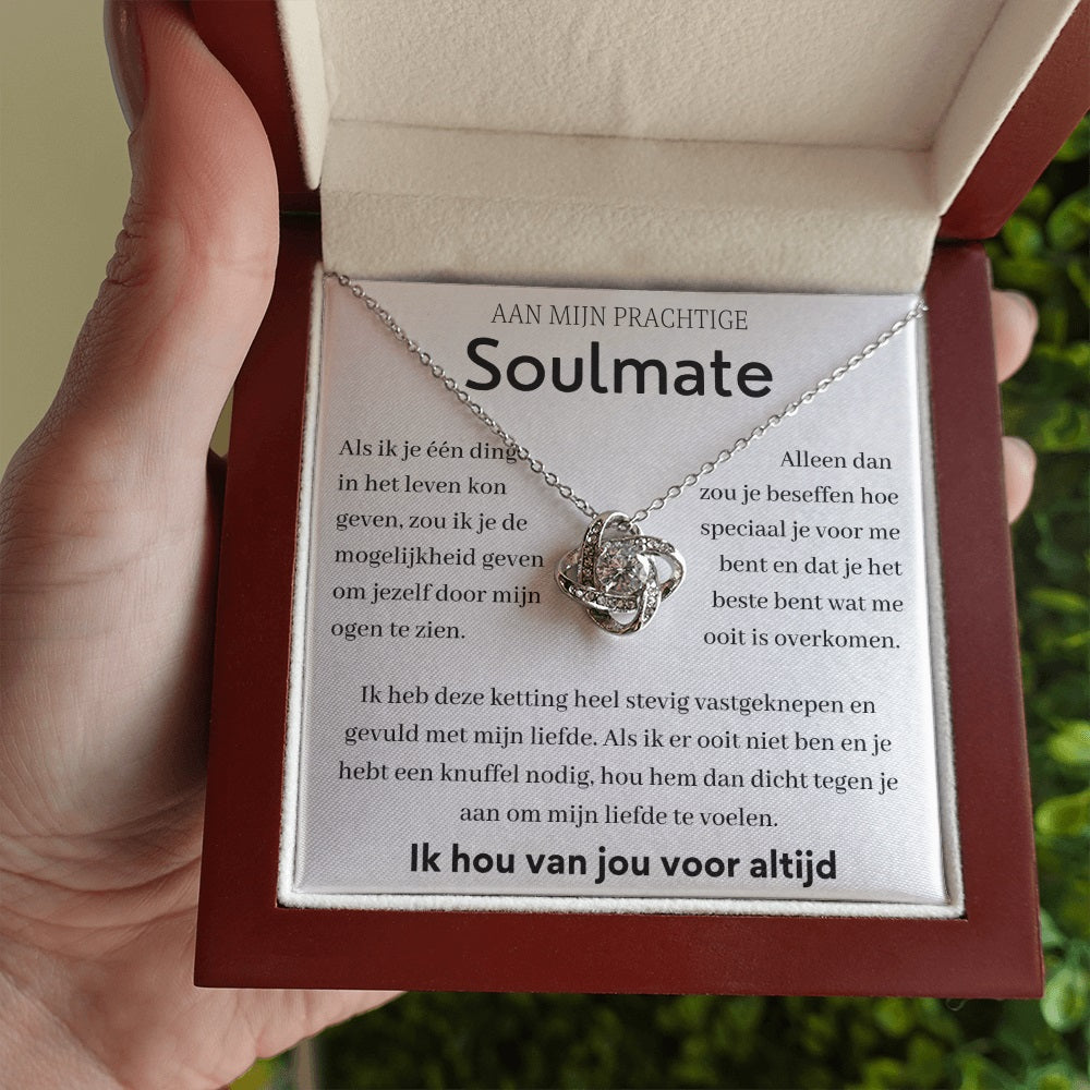 Aan mijn prachtige soulmate - Liefdesknoop Halsketting -