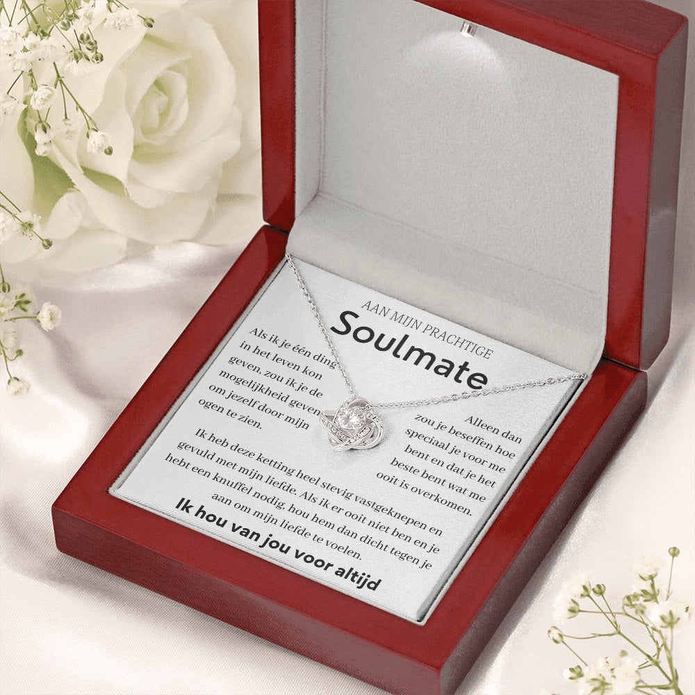 Aan mijn prachtige soulmate - Liefdesknoop Halsketting -