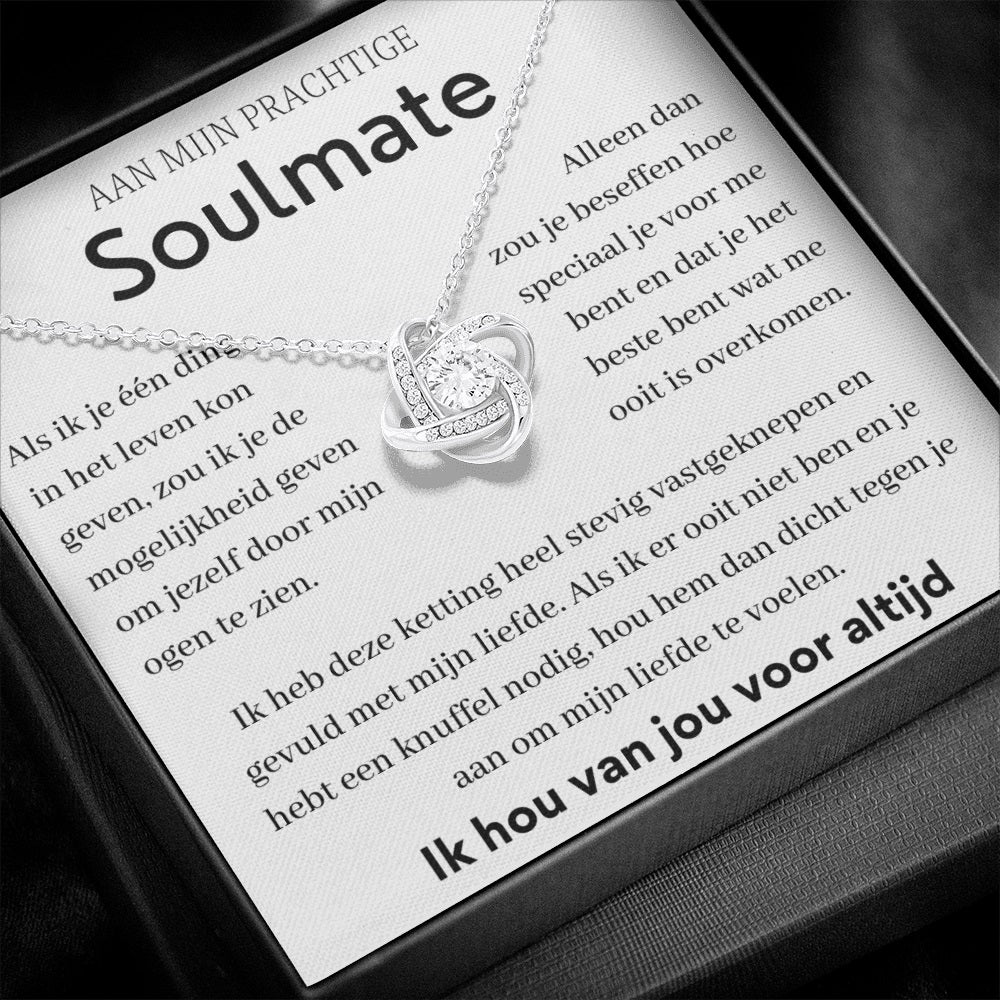 Aan mijn prachtige soulmate - Liefdesknoop Halsketting -