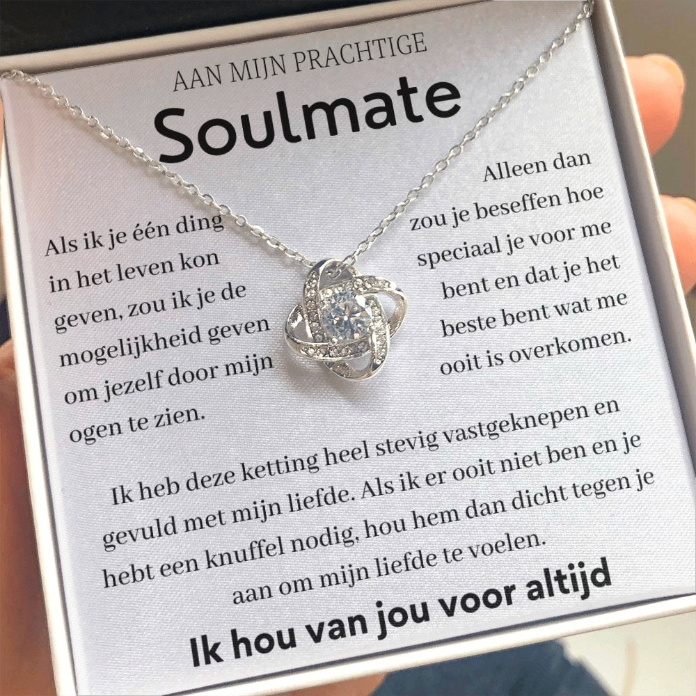 Aan mijn prachtige soulmate - Liefdesknoop Halsketting -