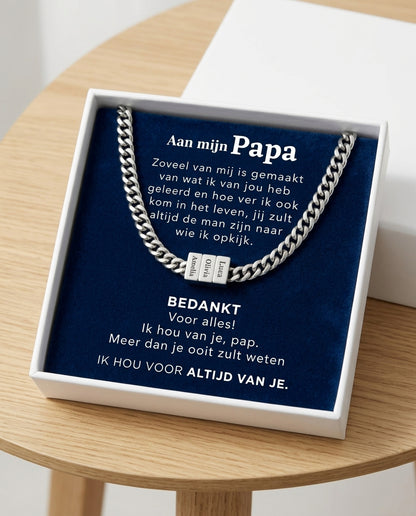 Liefdesverhaal Ketting met Gravure – Voor Papa