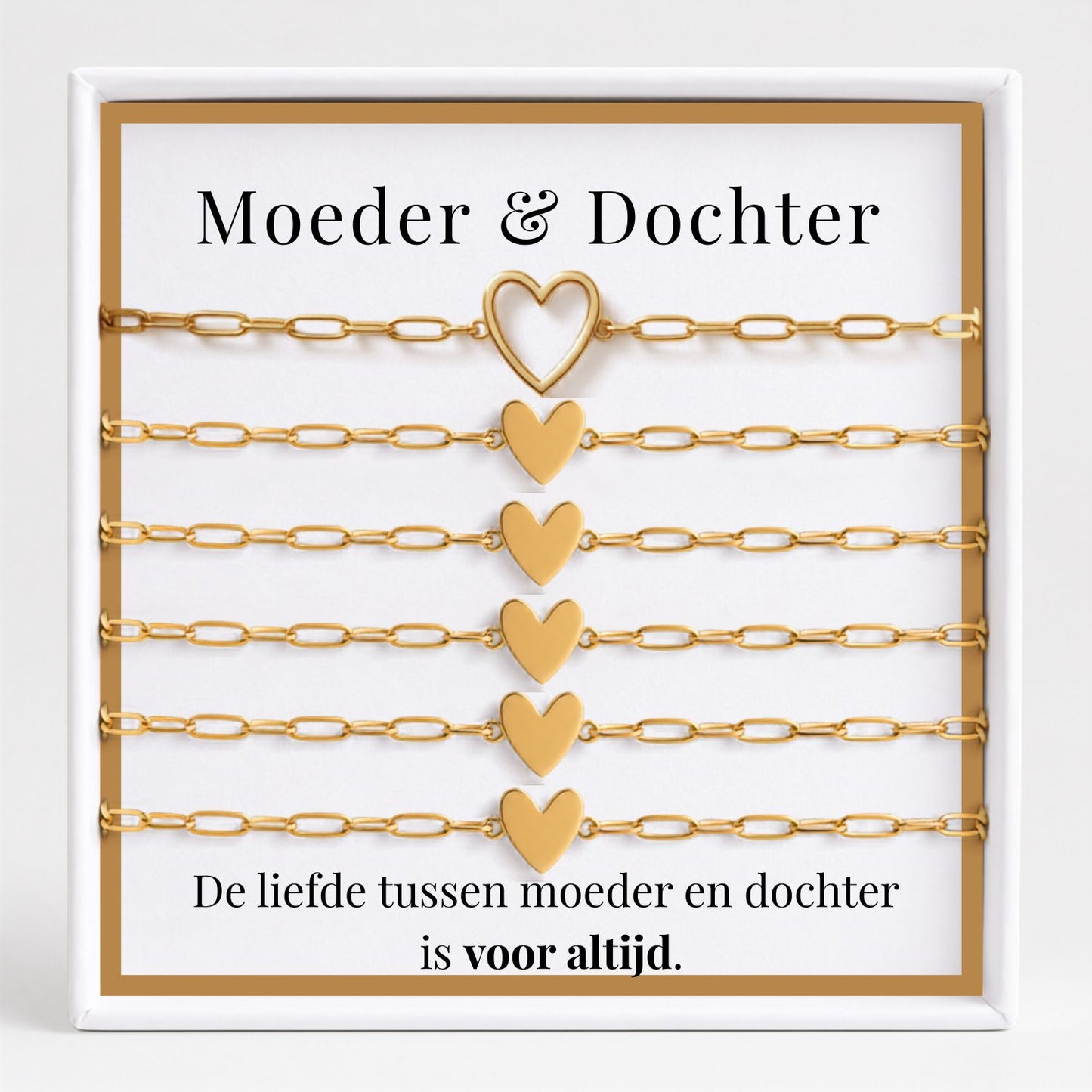 Moeder & Dochter Armband Set Hartje