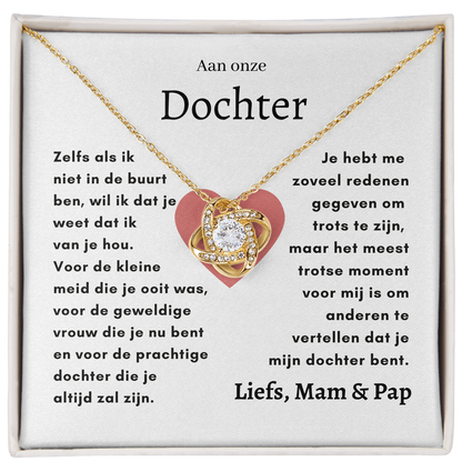 Eeuwige Roos - Liefdesknoop ketting - Aan onze Dochter