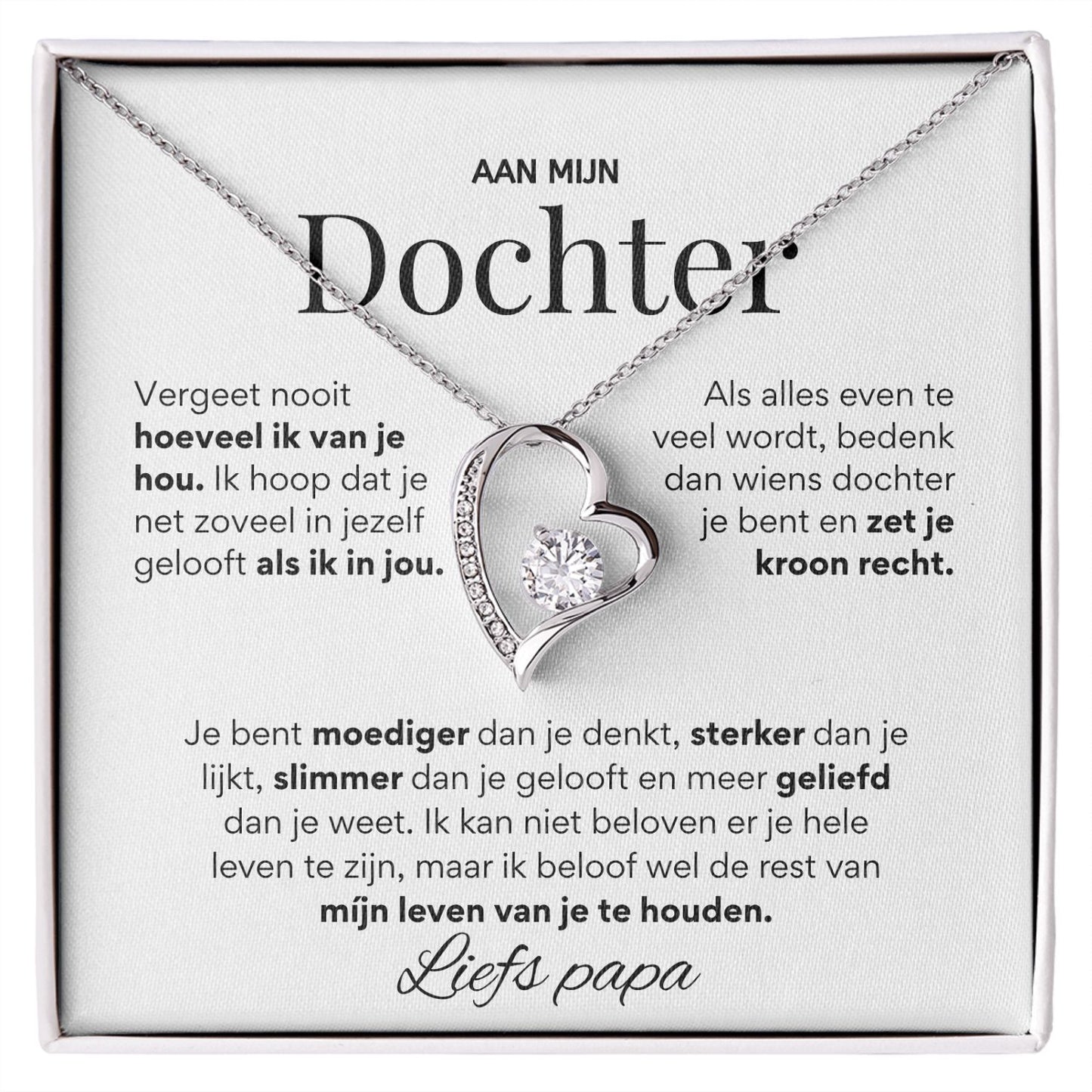Aan mijn Dochter - Hart ketting - Liefs, Papa