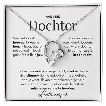 Aan mijn Dochter - Hart ketting - Liefs, Papa