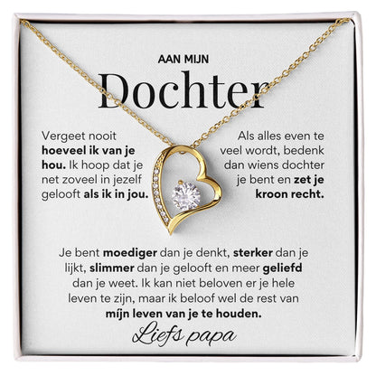 Aan mijn Dochter - Hart ketting - Liefs, Papa