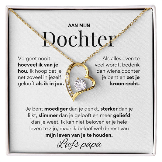Aan mijn Dochter - Hart ketting - Liefs, Papa