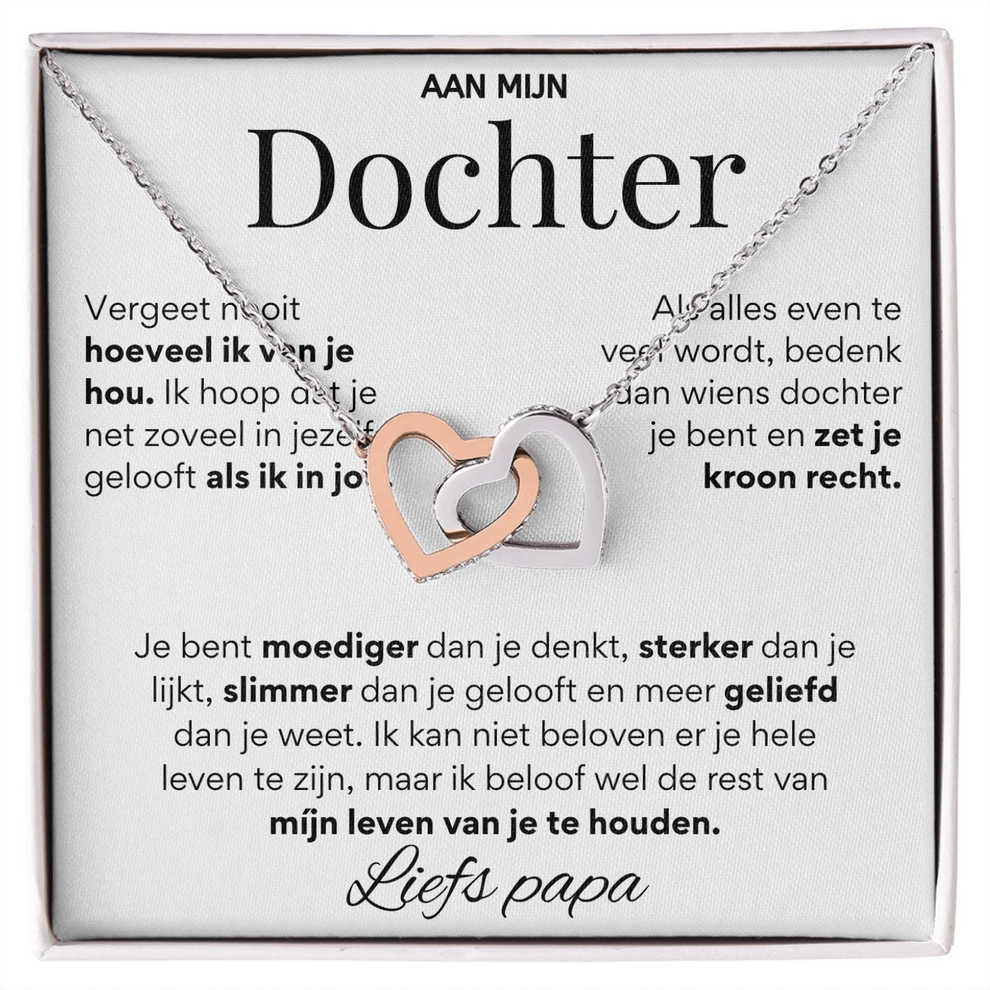 Aan Mijn  Dochter - Harten ketting - Liefs Papa