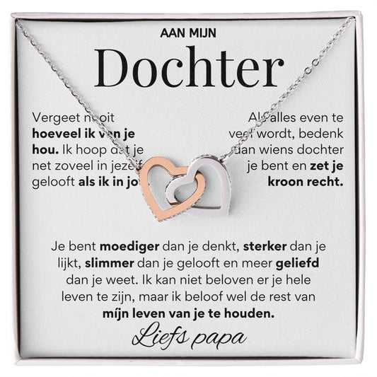 Aan Mijn  Dochter - Harten ketting - Liefs Papa