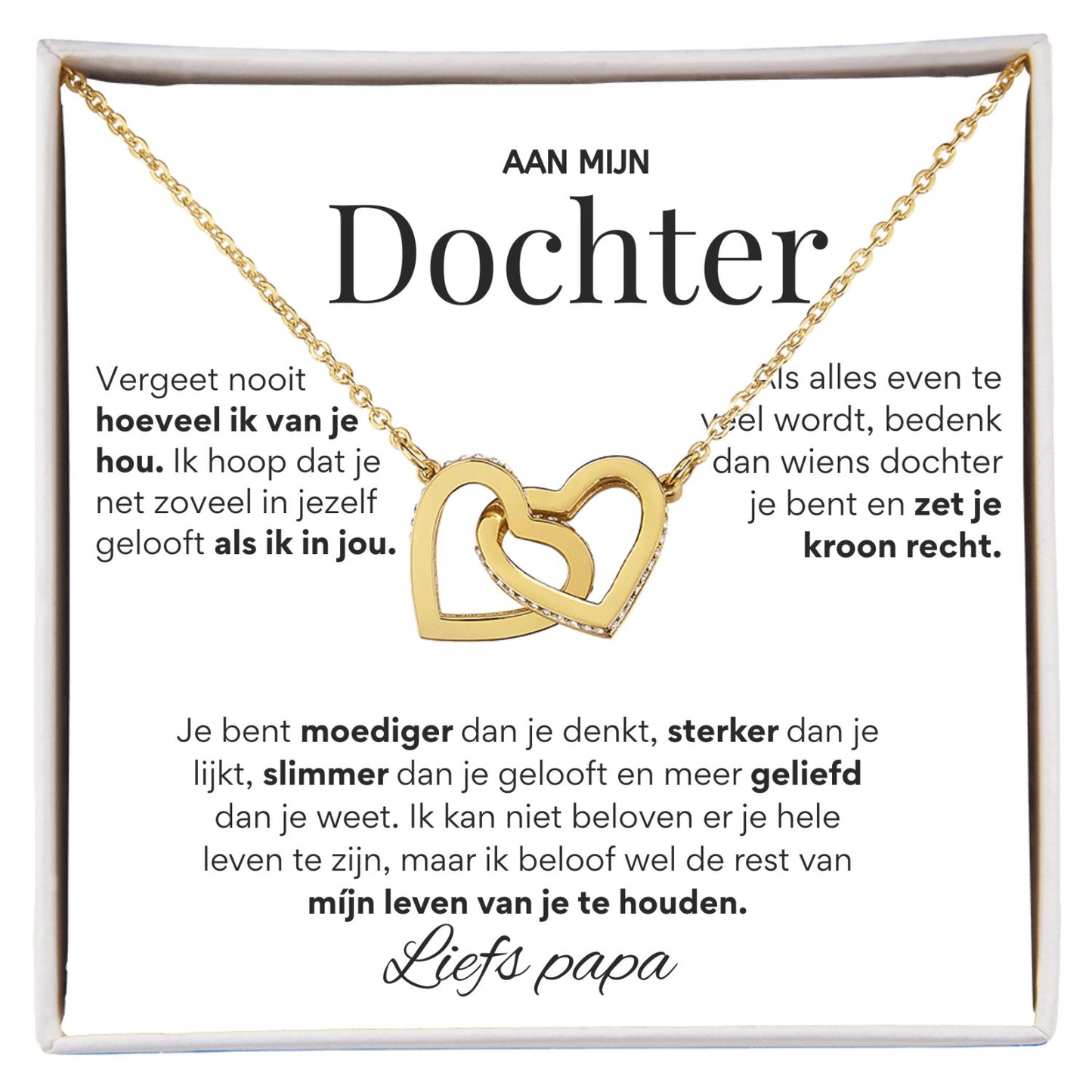 Aan Mijn  Dochter - Harten ketting - Liefs Papa