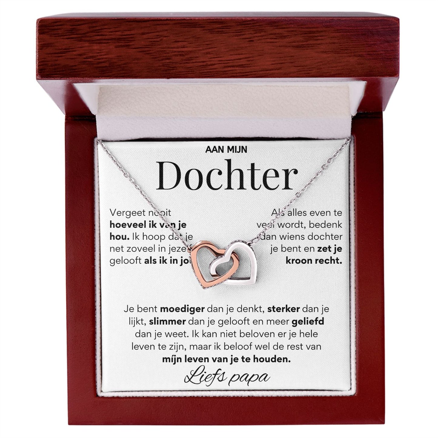 Aan Mijn  Dochter - Harten ketting - Liefs Papa