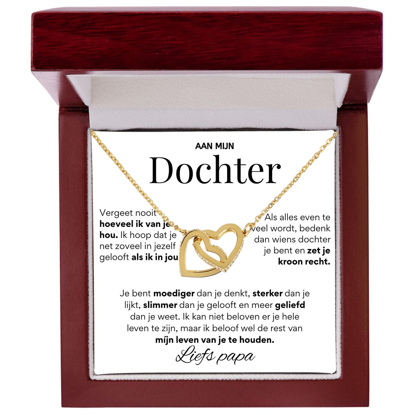 Aan Mijn  Dochter - Harten ketting - Liefs Papa