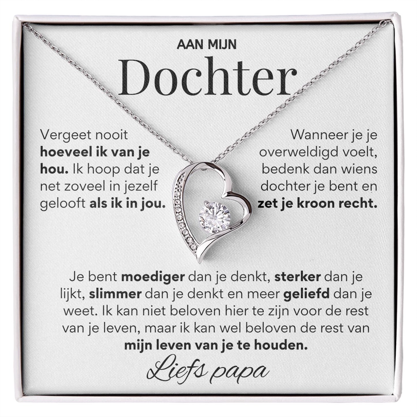Aan mijn Dochter - Hart ketting - Liefs, Papa
