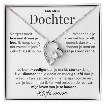 Aan mijn Dochter - Hart ketting - Liefs, Papa