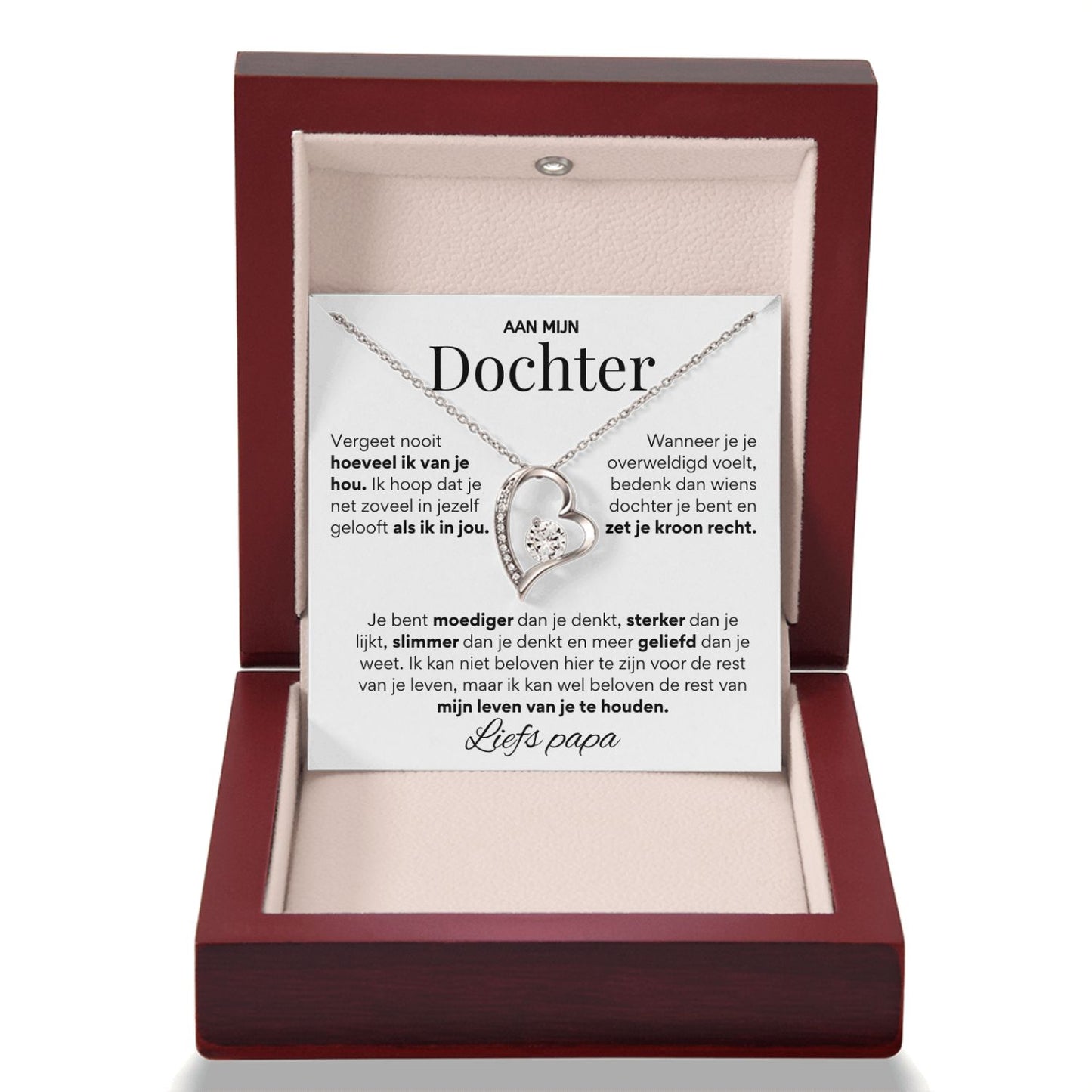 Aan mijn Dochter - Hart ketting - Liefs, Papa