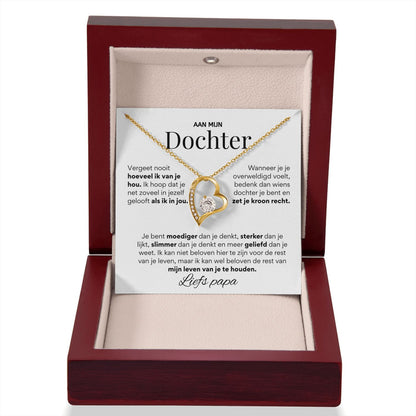 Aan mijn Dochter - Hart ketting - Liefs, Papa