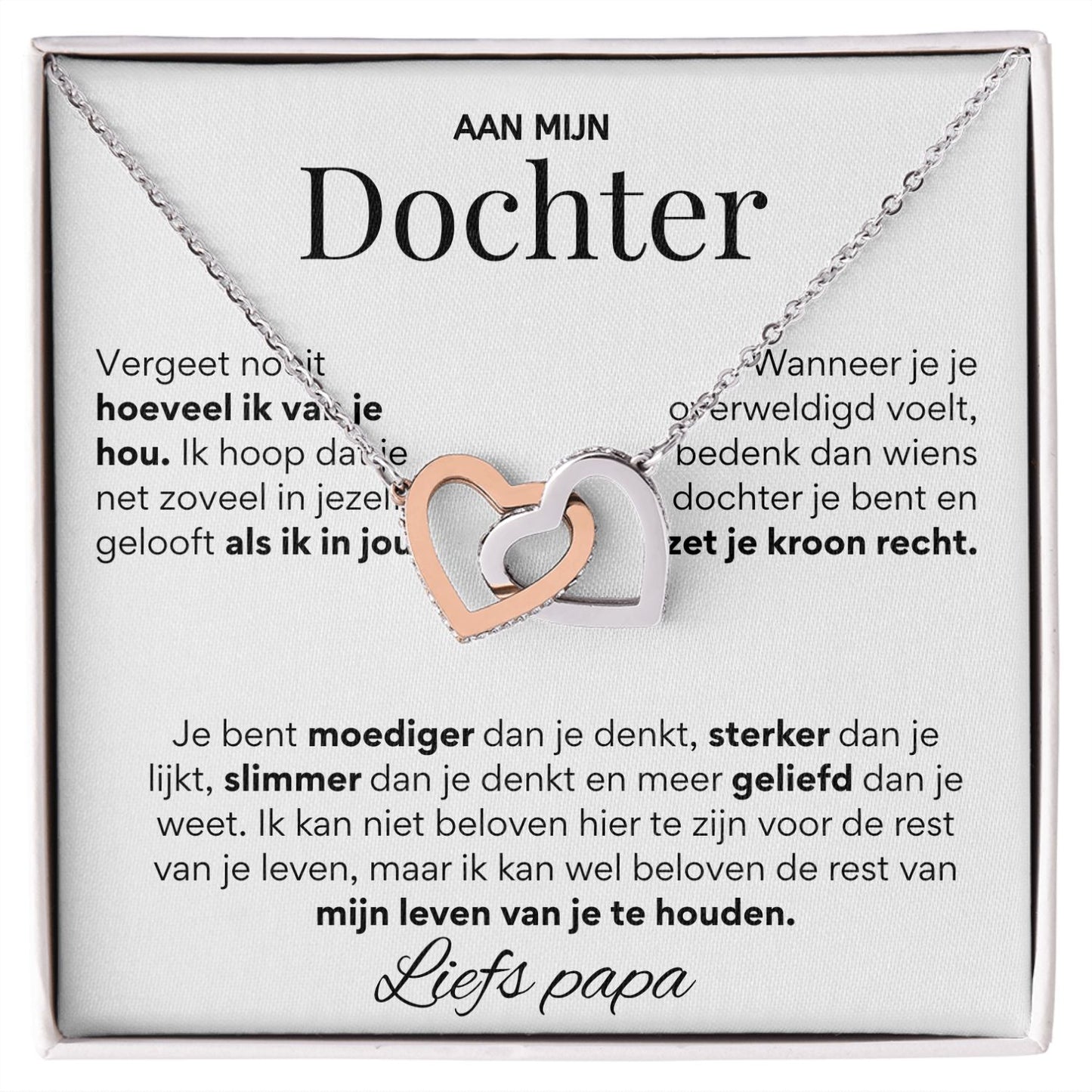 Aan Mijn  Dochter - Harten ketting - Liefs Papa T516