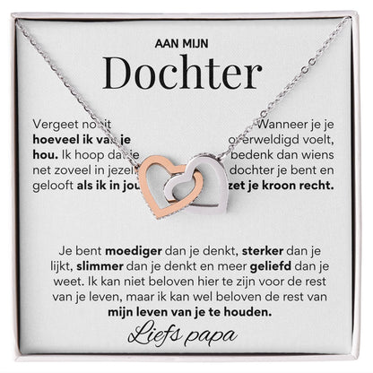 Aan Mijn  Dochter - Harten ketting - Liefs Papa T516
