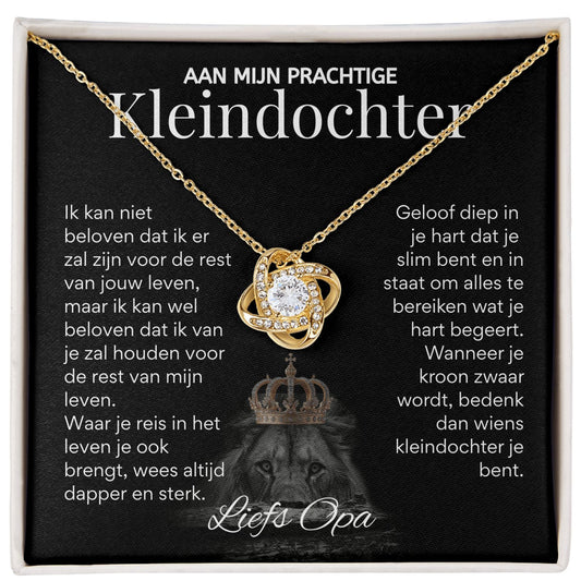 Aan mijn Kleindochter - Liefdesknoop Halsketting - Liefs, Opa T518