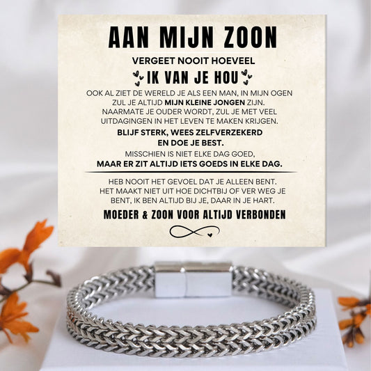 Aan mijn Zoon Armband  Roestvrij Staal Delux NEW
