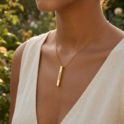 Ketting Bar met Gravure  – Draag Je Dierbare Altijd Bij Je