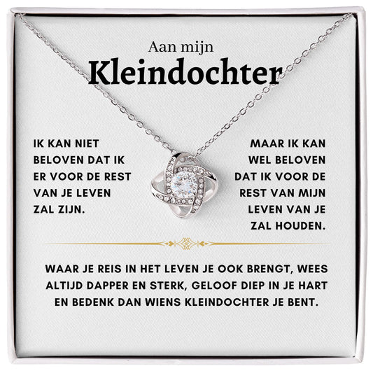 Aan mijn Kleindochter - Liefdesknoop Halsketting - Liefs, Opa & Oma