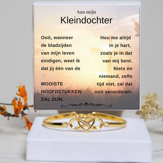 Aan mijn Kleindochter - Armband Infinity - MOOISTE HOOFDSTUKKEN ZAL ZIJN