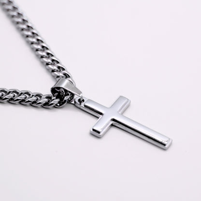 Aan mijn lieve kleinzoon - Zilveren ketting met hanger kruis