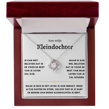 Aan mijn Kleindochter - Liefdesknoop Halsketting - Liefs, Opa & Oma