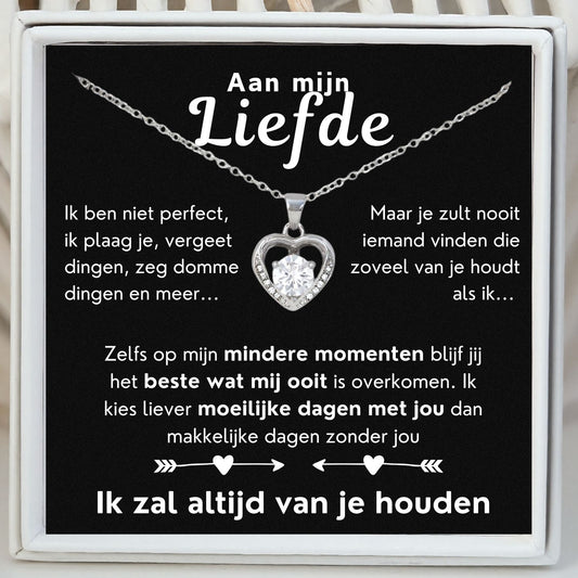 Hart ketting - Ik zal altijd van je houden