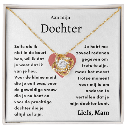 Eeuwige Roos - Liefdesknoop ketting - Aan mijn Dochter