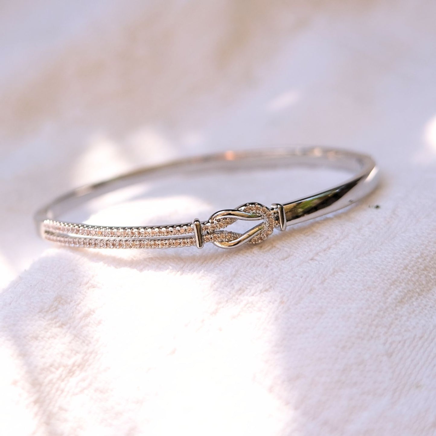 Moeder & dochter - Altijd In Mijn Hart - Liefdesknoop bangle armband