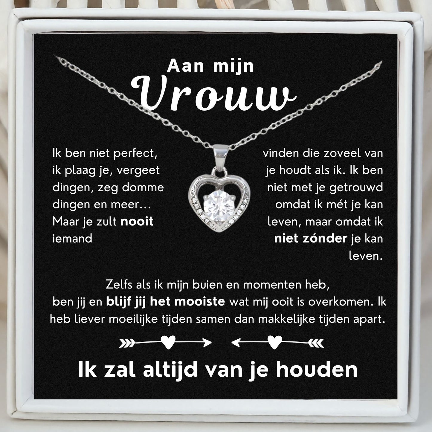 Hart ketting - Ik zal altijd van je houden
