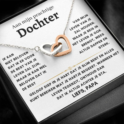 Aan Mijn Prachtige Dochter - Harten ketting - Liefs Papa