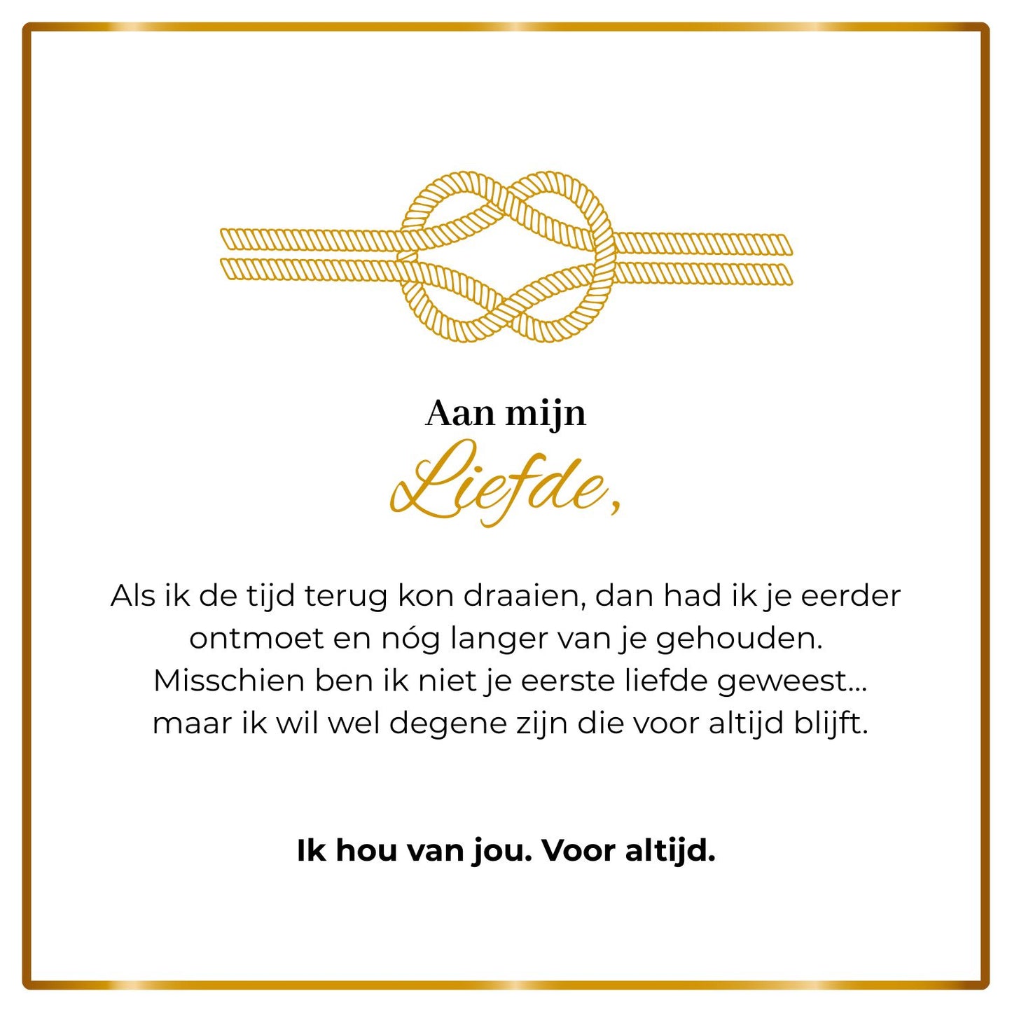 Liefdesknoop ring- Aan mijn Liefde