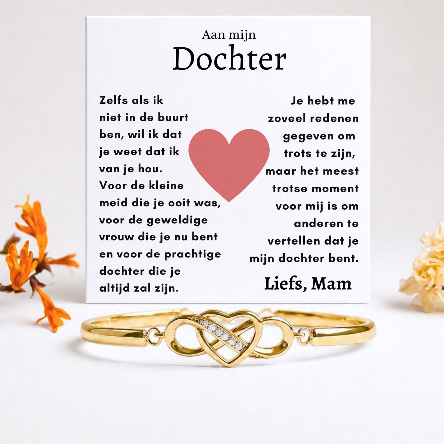 Aan mijn Dochter - Armband Infinity met Gravure