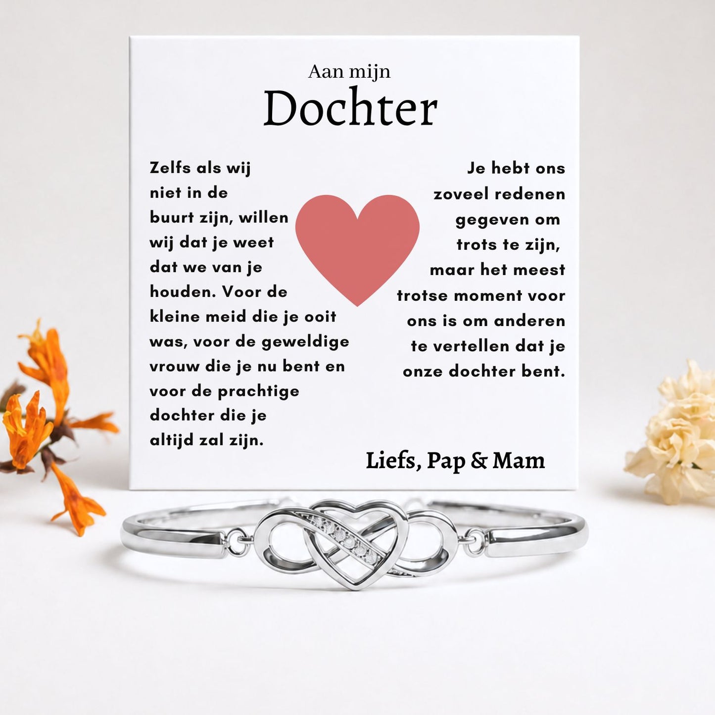 Aan mijn Dochter - Armband Infinity met Gravure