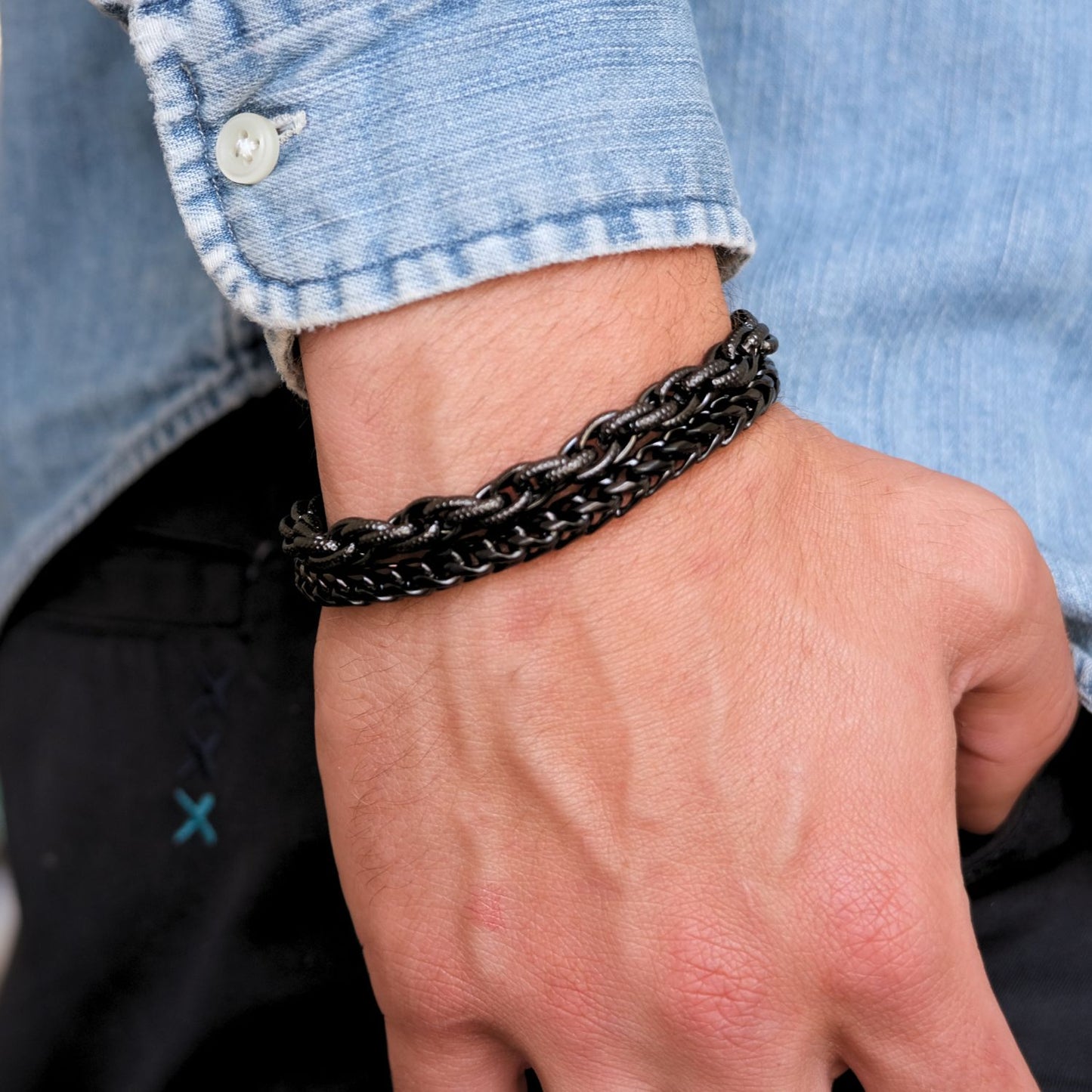 Aan mijn Man - Armband  double chain